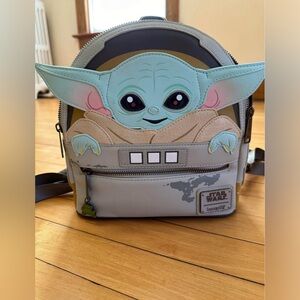 Loungefly Cream and Green Baby Yoda Backpack